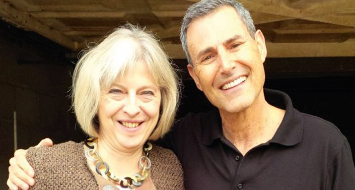THERESA MAY is seen with Uri Geller at his former home when he predicted that she would become Prime Minister. (Photo: urigeller.com)