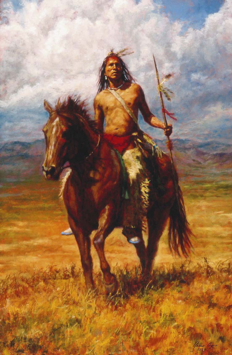 ENTITLED “Master of His Land,” this inspiring painting of a Native American is by James Ayers. (Photo: James Ayers). 