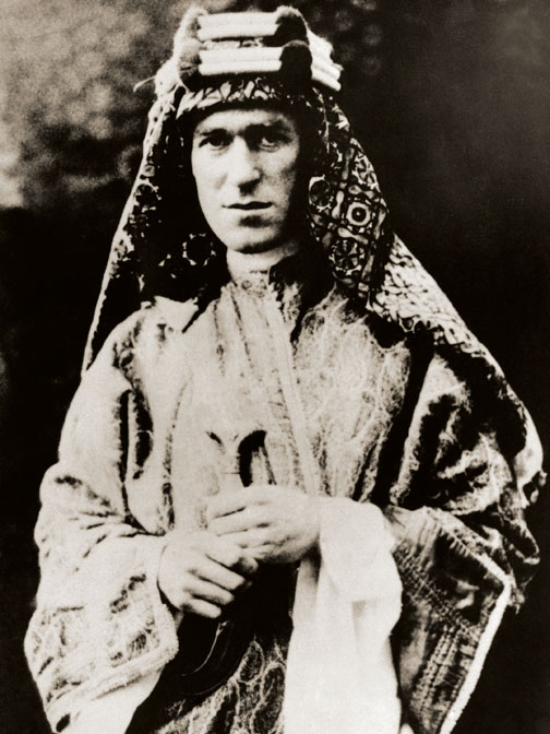 T.E. Lawrence in Bedouin-style dress